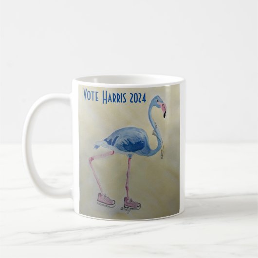 Blauwe flamingo met parels mok (Links)