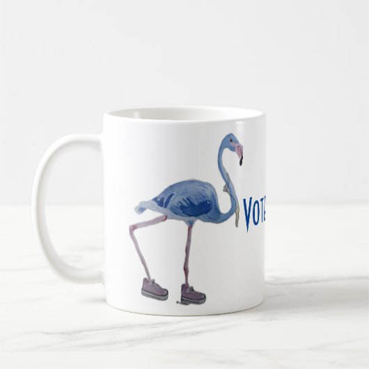 Blauwe FLAmingo met Pearls mok. Stem Harris/Walz 2 Koffiemok (Links)
