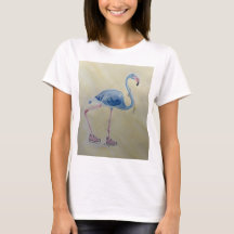 Blauwe Flamingo met Pearls T-shirt