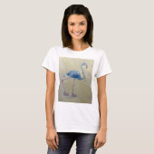 Blauwe Flamingo met Pearls T-shirt (Voorkant volledig)