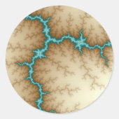 Blauwe Flash - Fractal Ronde Sticker (Voorkant)