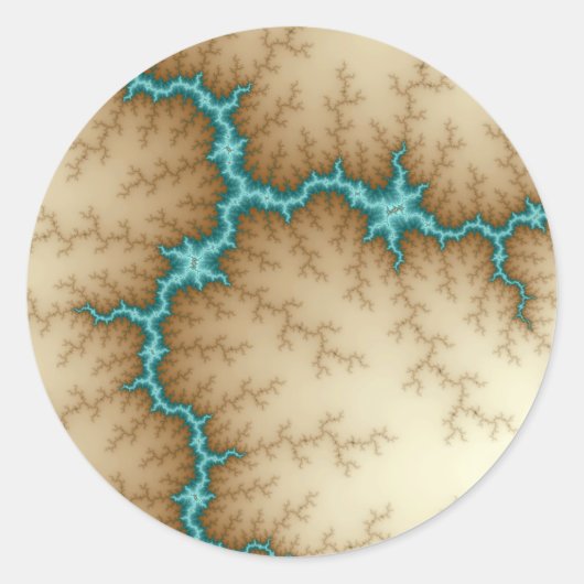 Blauwe Flash - Fractal Ronde Sticker (Voorkant)