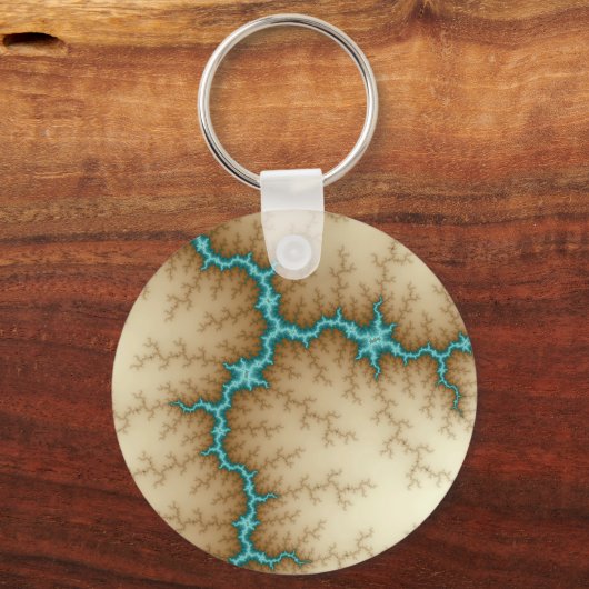 Blauwe Flash - Fractal Sleutelhanger (Voorkant)