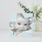 Blauwe Flat Birth koningsjongetfoto van ster Aankondiging (Staand voorkant)