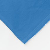 Blauwe fleece deken met logo en motto (Hoek)