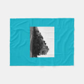 Blauwe fleece deken stoomlocomotief (Voorkant (Horizontaal))