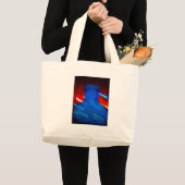 Blauwe Fles en Lichten Grote Tote Bag (Voorkant (product))