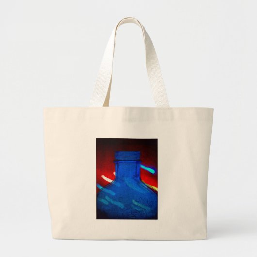 Blauwe Fles en Lichten Grote Tote Bag (Voorkant)