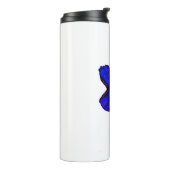 Blauwe flesje met isotherm flesje thermosbeker (Gedraaid links)