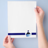 Blauwe flessenbrochure flyer (Hand)