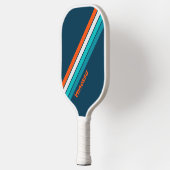 Blauwe flesvlieg gestreept met naam pickleball paddle (Links)