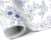 blauwe fleurs de saison cadeaupapier (Rol Hoek)