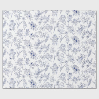 blauwe fleurs de saison cadeaupapier