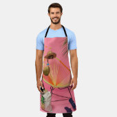 Blauwe flip-flop naast de stoel schort (Gedragen)