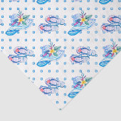 Blauwe Flip Flops en Zonnehoed Tissuepapier (Detail)