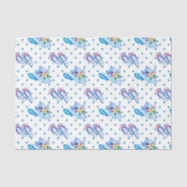 Blauwe Flip Flops en Zonnehoed Tissuepapier