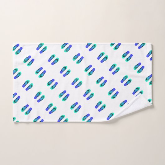 Blauwe Flip Flops Kids Wit  Bad Handdoek (Handdoek)