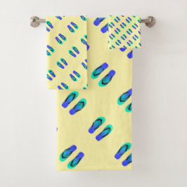 Blauwe Flip Flops Kinderen Bad Handdoek