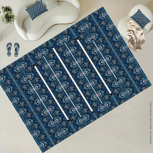 Blauwe Flip Flops met Strepen van Poet Adiela Akoo