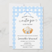 Blauwe flirterige lieve schat baby shower kaart (Voorkant)