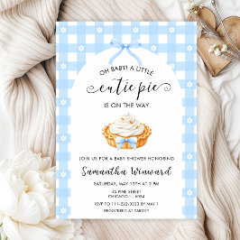 Blauwe flirterige lieve schat baby shower kaart