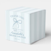 Blauwe flirterige strik pastel bruids-shower desse bedankdoosjes (Achterkant)