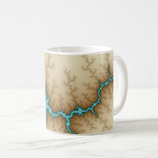 Blauwe flits - Fractal Mok (Voorkant rechts)