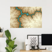 Blauwe flits - Fractal Poster (Thuiskantoor)