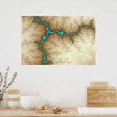 Blauwe flits - Fractal Poster (Keuken)