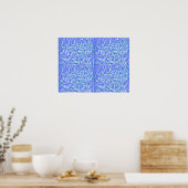 Blauwe flora 1 poster (Keuken)