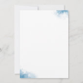 Blauwe flora| Elegante jurk ontwerp bruiloft Kaart (Achterkant)