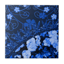 Blauwe flora en glitter