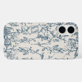 Blauwe Flora met de Hand Getekende Esthetische iPh Case-Mate iPhone Case (Achterkant (horizontaal))