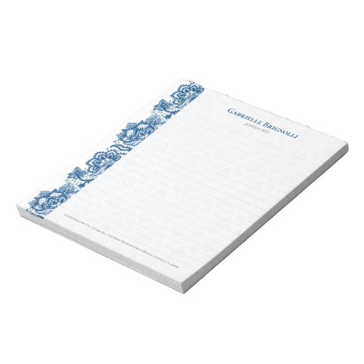 Blauwe  florageplaats notitieblok (Linkerzijde)