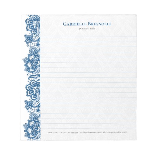 Blauwe  florageplaats notitieblok (Voorkant)