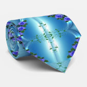 Blauwe Floral #2 Stropdas (Opgerold)