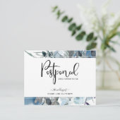 Blauwe Floral, aankondiging van het uitgestelde hu Briefkaart (Staand voorkant)