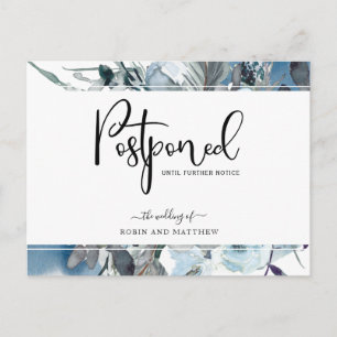 Blauwe Floral, aankondiging van het uitgestelde hu Briefkaart