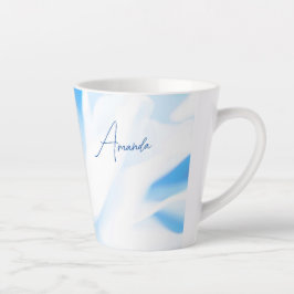 Blauwe Floral afdrukken Kleine latte Mok