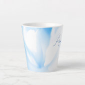 Blauwe Floral afdrukken Kleine latte Mok (Voorkant)