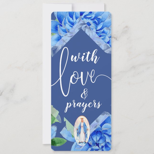 Blauwe Floral | Alle gelegenheden | Maagd Maria (Voorkant)