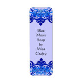 Blauwe Floral  Art Etiketten (Voorkant)