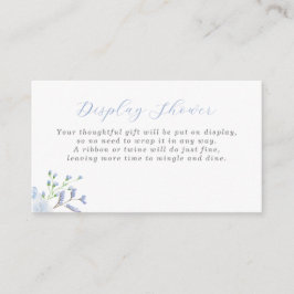 Blauwe Floral Baby shower Display Shower Enclosure Informatiekaartje