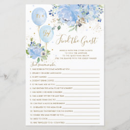 Blauwe Floral ballon vind het spelletje van de gas