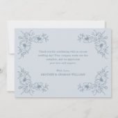  Blauwe Floral Bedankkaart (Achterkant)