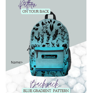 Blauwe Floral Bedrukte Rugzak