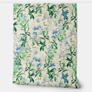  Blauwe Floral Behang