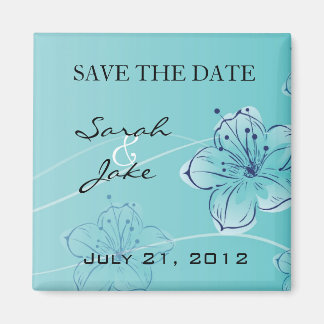 Blauwe Floral bespaart de datum waarop Fridge Magn Magneet