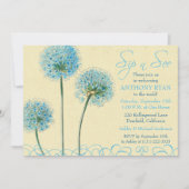 Blauwe Floral Birth Baby shower Sip en See Kaart (Voorkant)