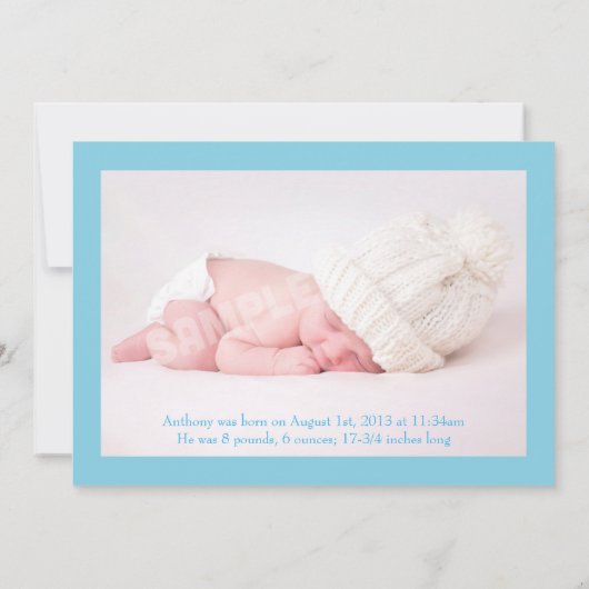 Blauwe Floral Birth Baby shower Sip en See Kaart (Achterkant)